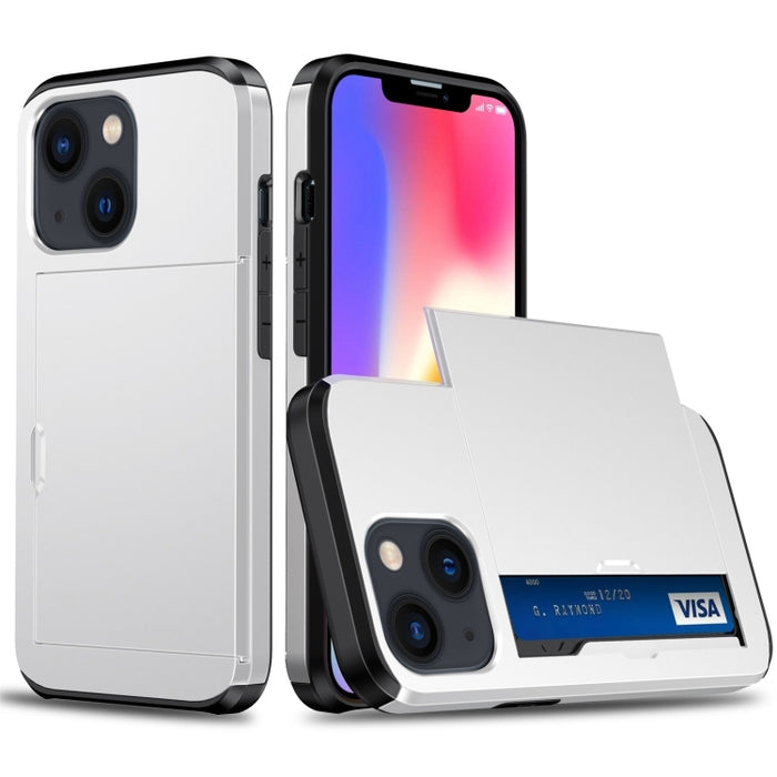 Funda protectora para teléfono con armadura a prueba de golpes y ranura para tarjeta deslizante