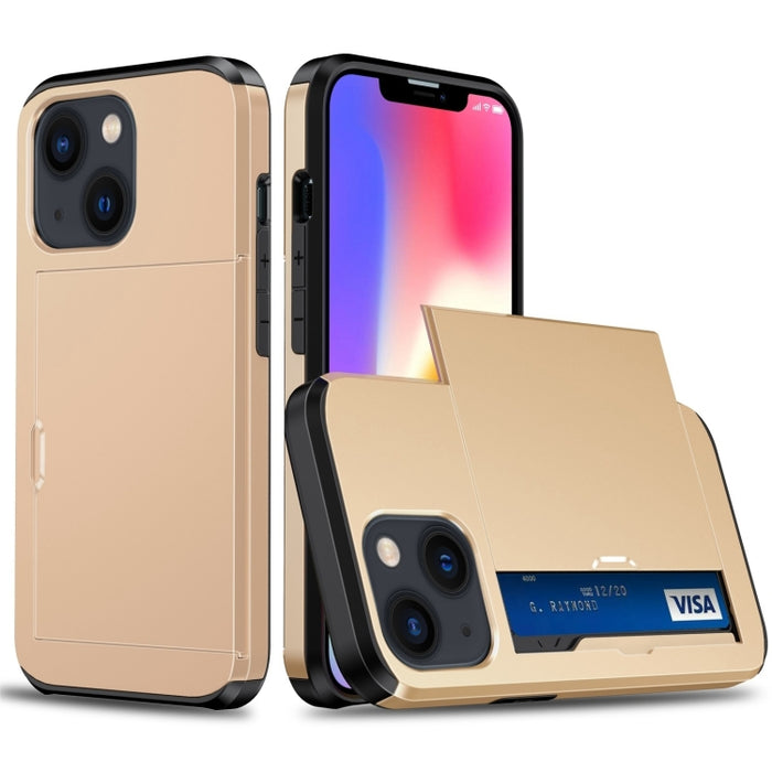 Funda protectora para teléfono con armadura a prueba de golpes y ranura para tarjeta deslizante