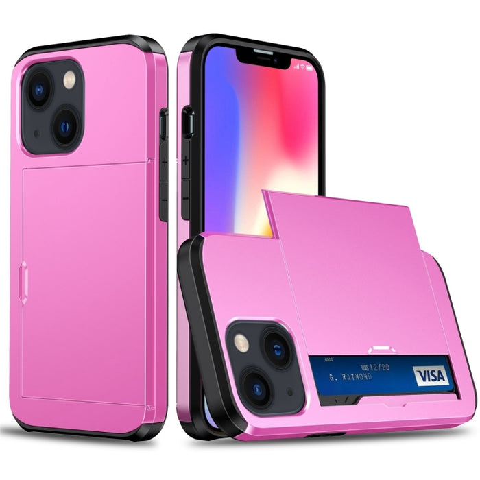 Funda protectora para teléfono con armadura a prueba de golpes y ranura para tarjeta deslizante