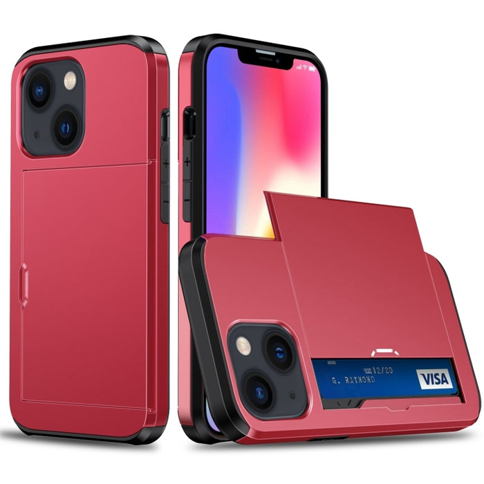 Funda protectora para teléfono con armadura a prueba de golpes y ranura para tarjeta deslizante