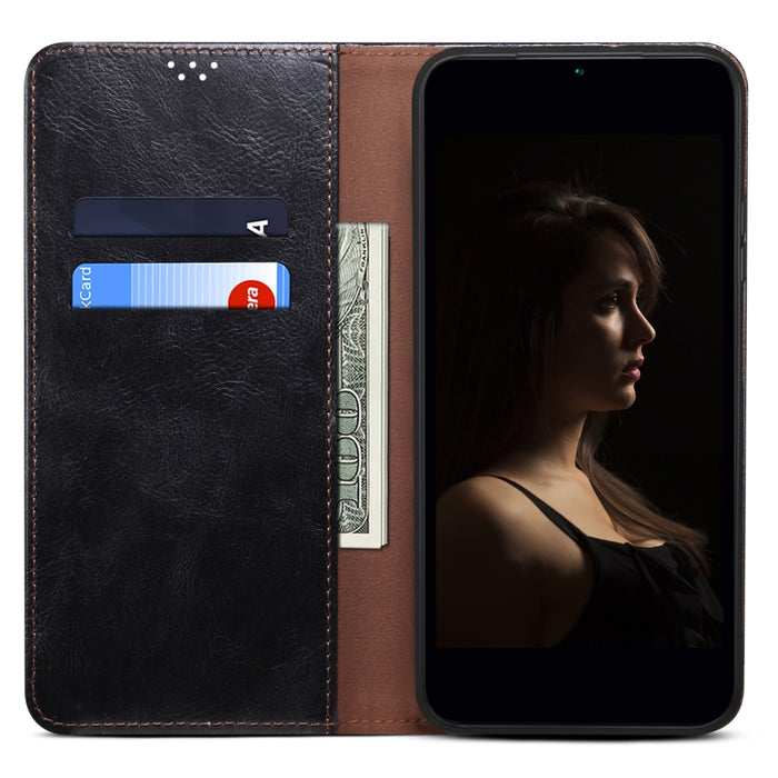 Caja de teléfono de cuero con textura de caballo loco de cera de aceite, For OnePlus Nord 2T, For vivo S15e / T1 5G Snapdragon 778G, For Xiaomi 12 Lite