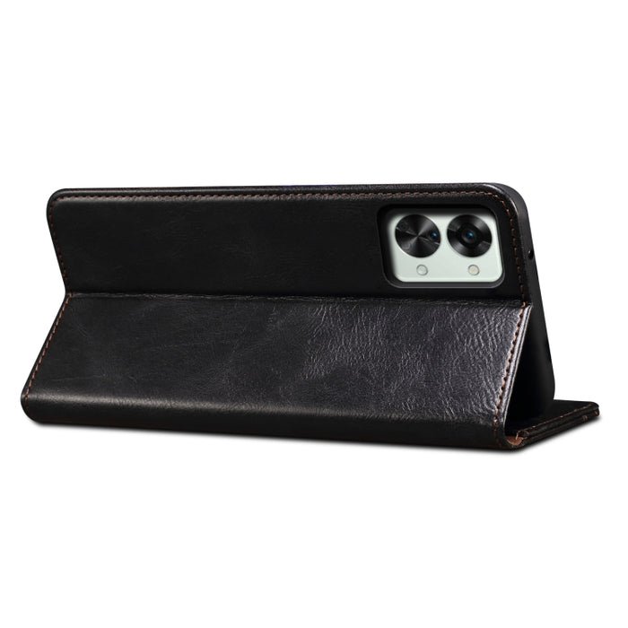 Caja de teléfono de cuero con textura de caballo loco de cera de aceite, For OnePlus Nord 2T, For vivo S15e / T1 5G Snapdragon 778G, For Xiaomi 12 Lite