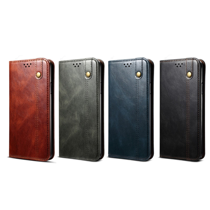 Caja de teléfono de cuero con textura de caballo loco de cera de aceite, For OnePlus Nord 2T, For vivo S15e / T1 5G Snapdragon 778G, For Xiaomi 12 Lite