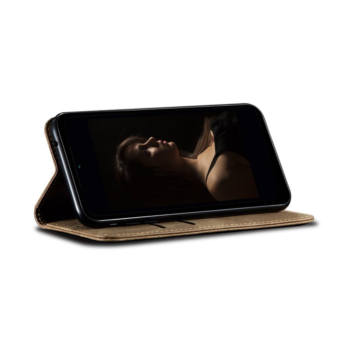 Estuche para teléfono de cuero con textura de mezclilla, For OnePlus Nord 2T, For vivo S15e / T1 5G Snapdragon 778G, For Xiaomi 12 Lite