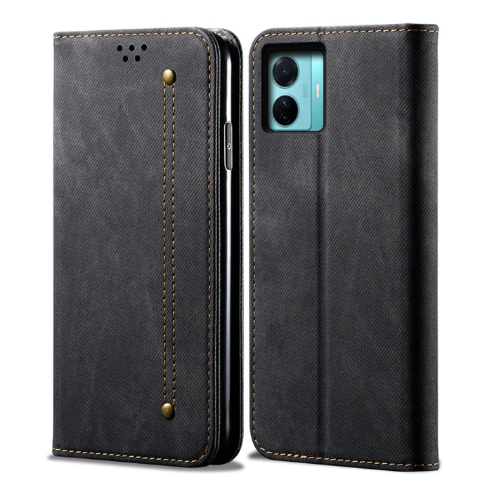 Estuche para teléfono de cuero con textura de mezclilla, For OnePlus Nord 2T, For vivo S15e / T1 5G Snapdragon 778G, For Xiaomi 12 Lite