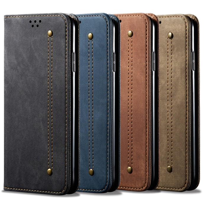 Estuche para teléfono de cuero con textura de mezclilla, For OnePlus Nord 2T, For vivo S15e / T1 5G Snapdragon 778G, For Xiaomi 12 Lite