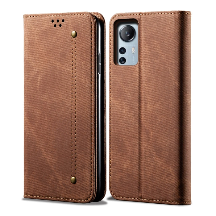 Estuche para teléfono de cuero con textura de mezclilla, For OnePlus Nord 2T, For vivo S15e / T1 5G Snapdragon 778G, For Xiaomi 12 Lite