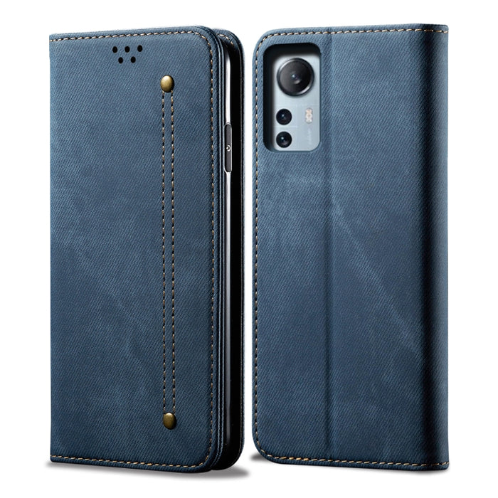 Estuche para teléfono de cuero con textura de mezclilla, For OnePlus Nord 2T, For vivo S15e / T1 5G Snapdragon 778G, For Xiaomi 12 Lite
