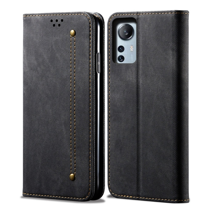 Estuche para teléfono de cuero con textura de mezclilla, For OnePlus Nord 2T, For vivo S15e / T1 5G Snapdragon 778G, For Xiaomi 12 Lite