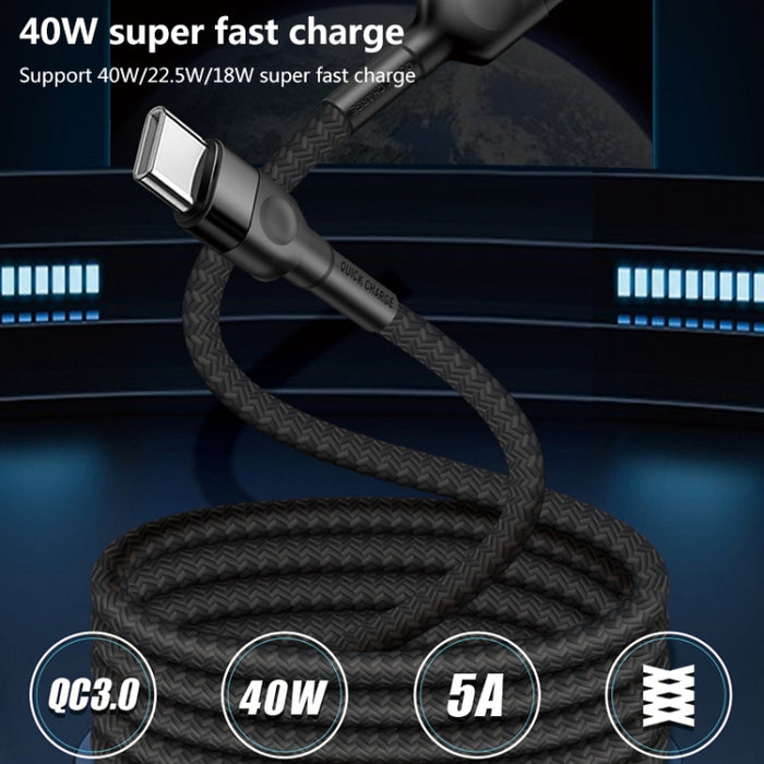 Cable de carga USB 5A Beauty Tattoo, longitud del cable: 1 m