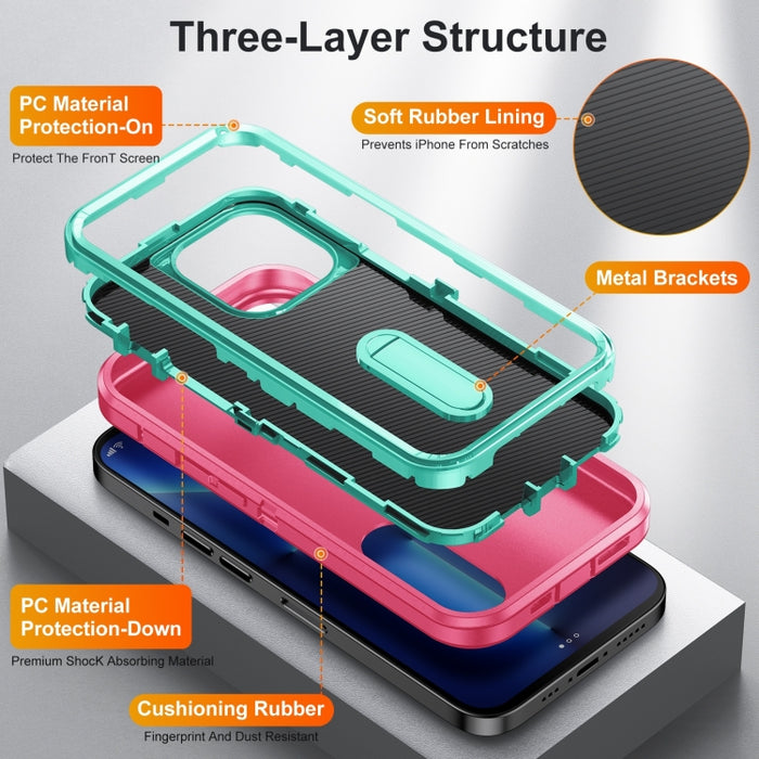 Estuche para teléfono con soporte resistente 3 en 1
