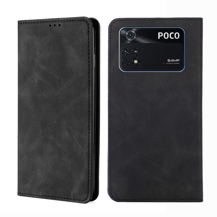 Estuche para teléfono de cuero con tapa magnética Skin Feel, For Xiaomi Poco M4 Pro, For Xiaomi Poco X4 Pro 5G, For Xiaomi Redmi K50 / K50 Pro, For Xiaomi Redmi K50 Gaming, For Xiaomi Redmi Note 11 Global / Note 11S                                     ...