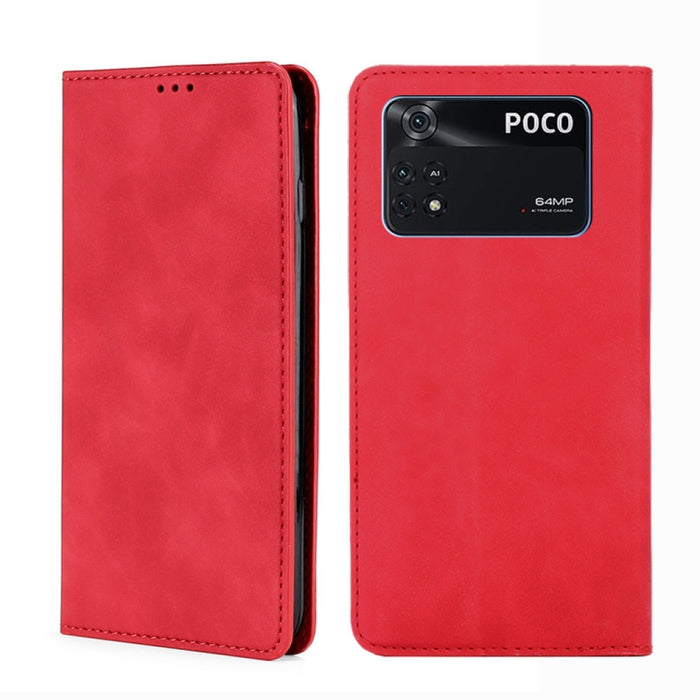 Estuche para teléfono de cuero con tapa magnética Skin Feel, For Xiaomi Poco M4 Pro, For Xiaomi Poco X4 Pro 5G, For Xiaomi Redmi K50 / K50 Pro, For Xiaomi Redmi K50 Gaming, For Xiaomi Redmi Note 11 Global / Note 11S                                     ...