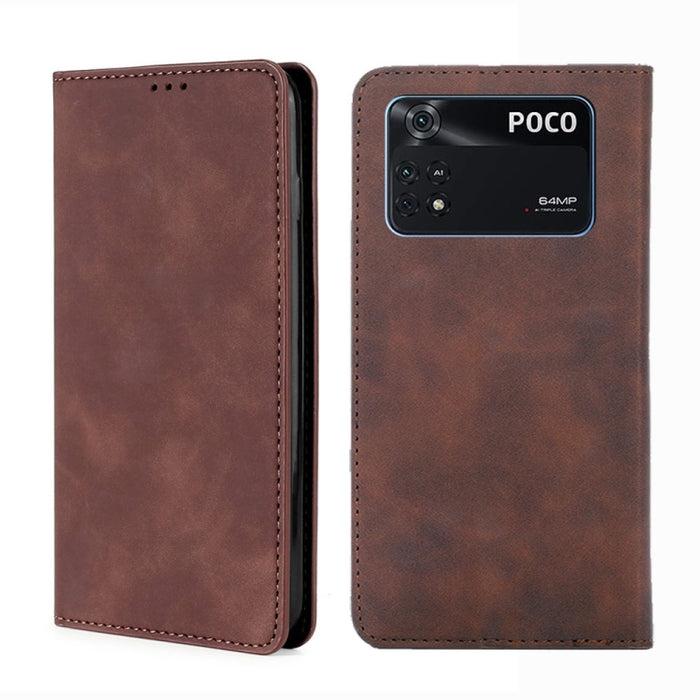 Estuche para teléfono de cuero con tapa magnética Skin Feel, For Xiaomi Poco M4 Pro, For Xiaomi Poco X4 Pro 5G, For Xiaomi Redmi K50 / K50 Pro, For Xiaomi Redmi K50 Gaming, For Xiaomi Redmi Note 11 Global / Note 11S                                     ...