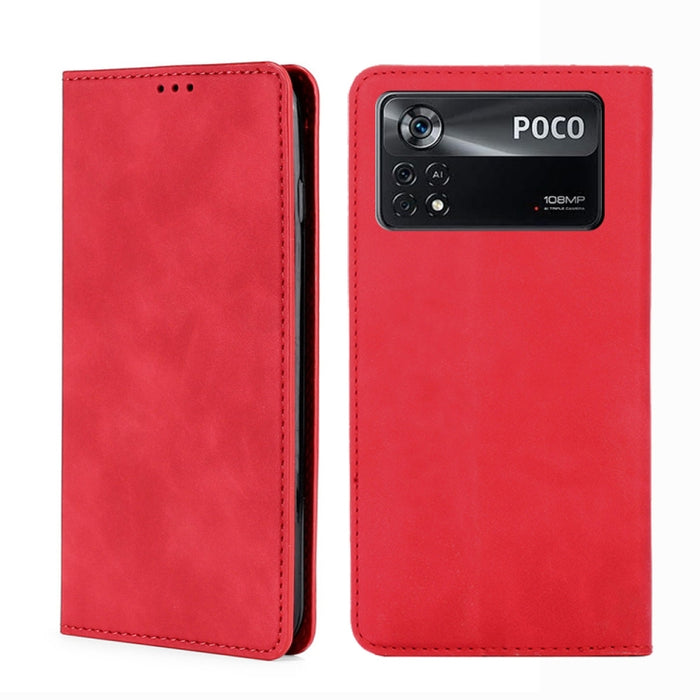 Estuche para teléfono de cuero con tapa magnética Skin Feel, For Xiaomi Poco M4 Pro, For Xiaomi Poco X4 Pro 5G, For Xiaomi Redmi K50 / K50 Pro, For Xiaomi Redmi K50 Gaming, For Xiaomi Redmi Note 11 Global / Note 11S                                     ...