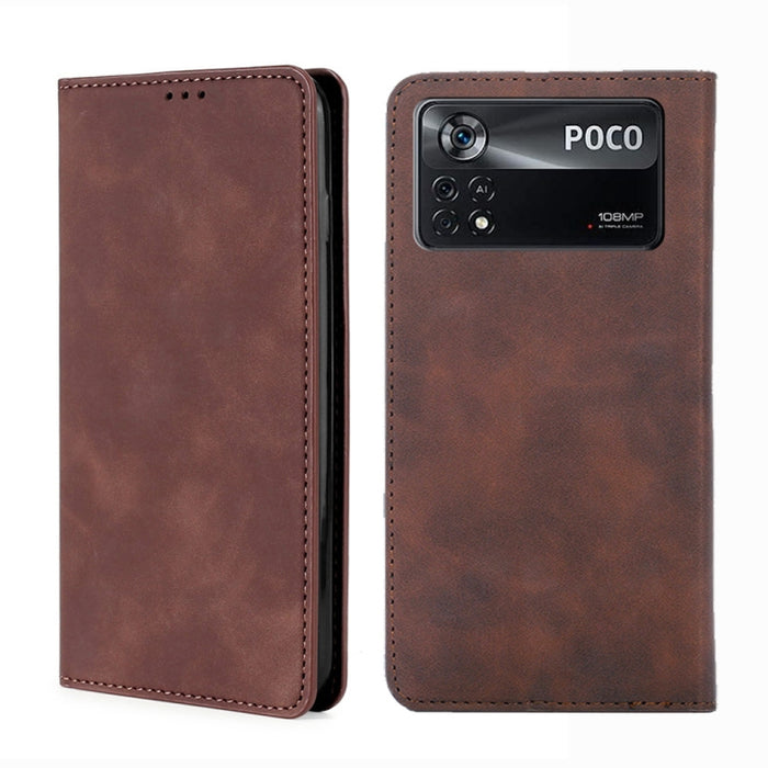 Estuche para teléfono de cuero con tapa magnética Skin Feel, For Xiaomi Poco M4 Pro, For Xiaomi Poco X4 Pro 5G, For Xiaomi Redmi K50 / K50 Pro, For Xiaomi Redmi K50 Gaming, For Xiaomi Redmi Note 11 Global / Note 11S                                     ...
