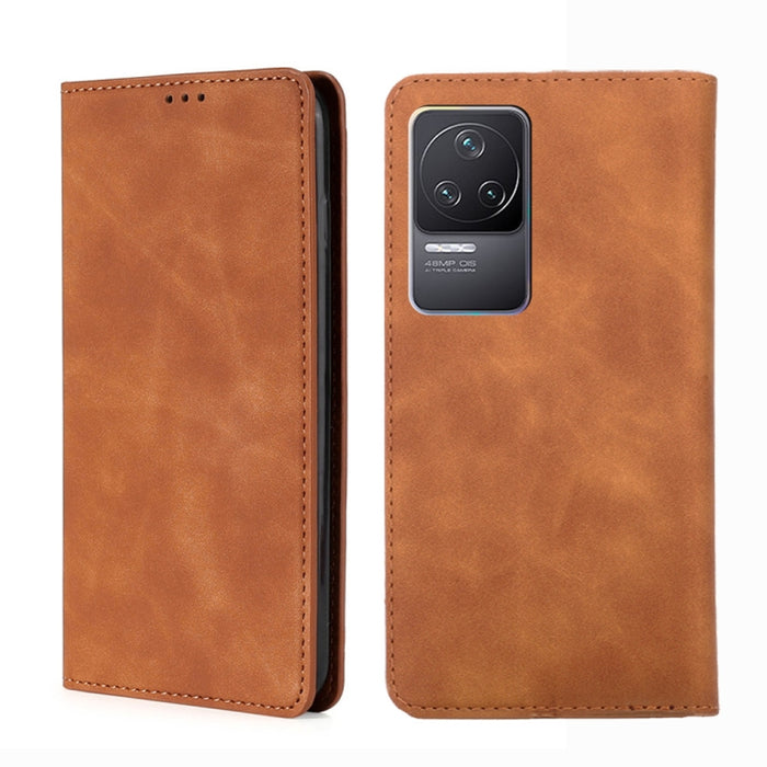 Estuche para teléfono de cuero con tapa magnética Skin Feel, For Xiaomi Poco M4 Pro, For Xiaomi Poco X4 Pro 5G, For Xiaomi Redmi K50 / K50 Pro, For Xiaomi Redmi K50 Gaming, For Xiaomi Redmi Note 11 Global / Note 11S                                     ...