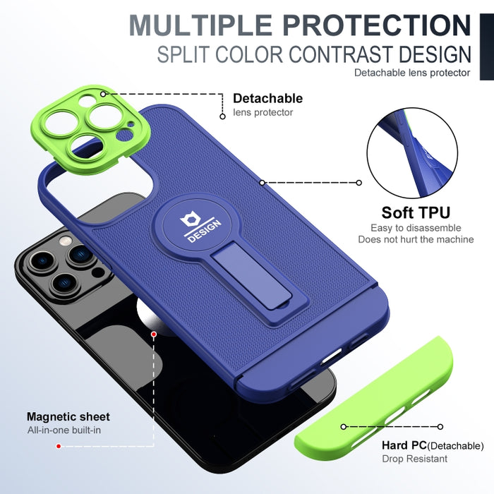 Funda para teléfono TPU + PC con soporte de cola pequeño
