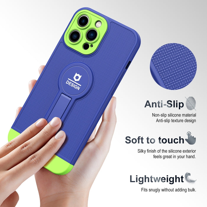 Funda para teléfono TPU + PC con soporte de cola pequeño