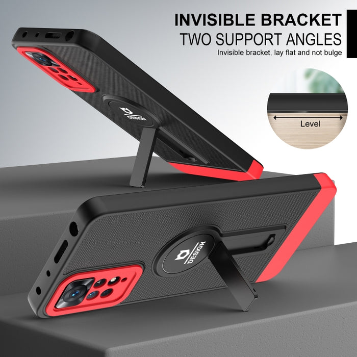 Funda para teléfono TPU + PC con soporte de cola pequeño, For Xiaomi Poco X3 / X3 Pro, For Xiaomi Redmi Note 10 4G / Note 10S, For Xiaomi Redmi Note 10 Pro 4G, For Xiaomi Redmi Note 11 4G 2022 / Note 11S, For Xiaomi Redmi Note 11 Pro 2022 4G / 5G