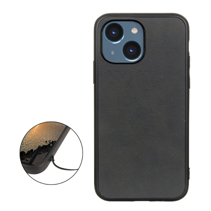 Estuche para teléfono a prueba de golpes con textura de becerro de dos colores con orificio preciso