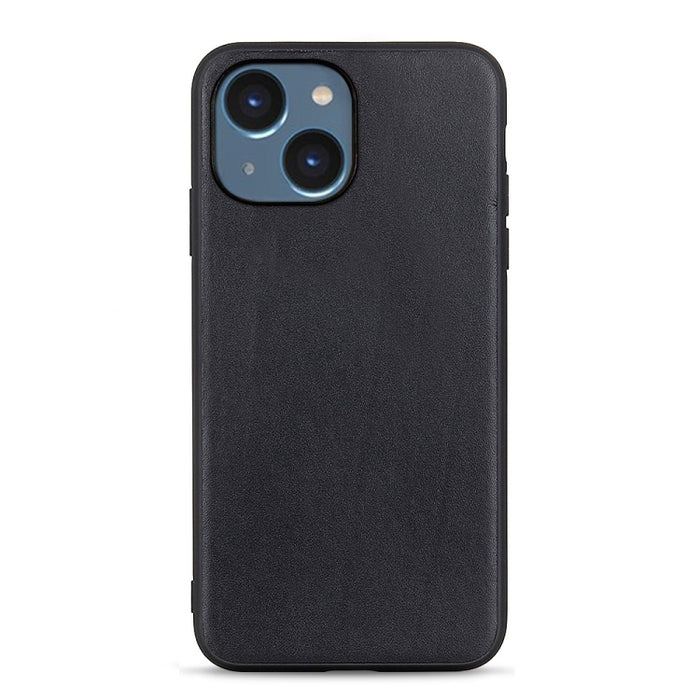 Estuche para teléfono de cuero genuino con textura de piel de cordero