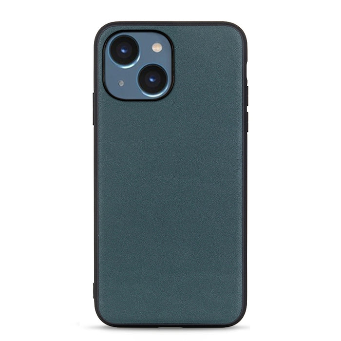 Estuche para teléfono de cuero genuino con textura de piel de cordero