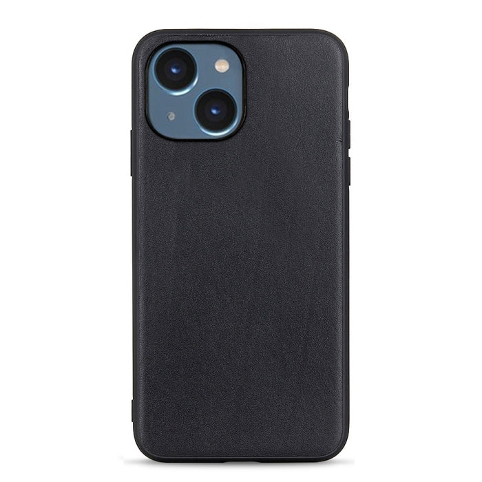 Estuche para teléfono de cuero genuino con textura de piel de cordero