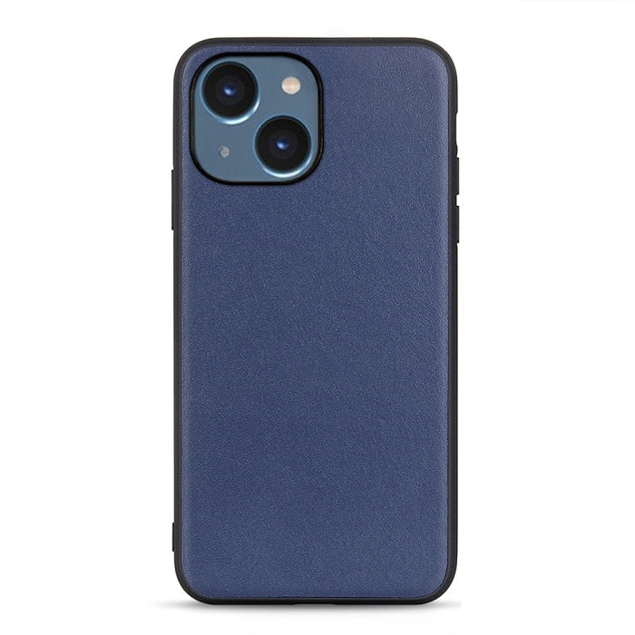 Estuche para teléfono de cuero genuino con textura de piel de cordero