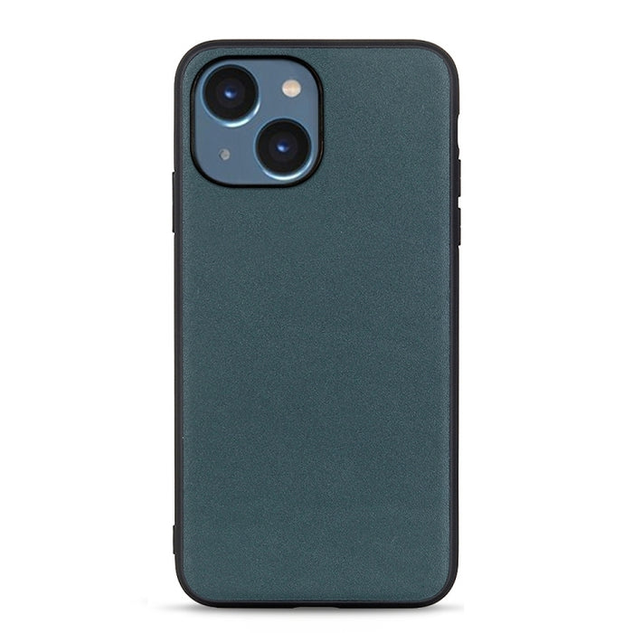 Estuche para teléfono de cuero genuino con textura de piel de cordero