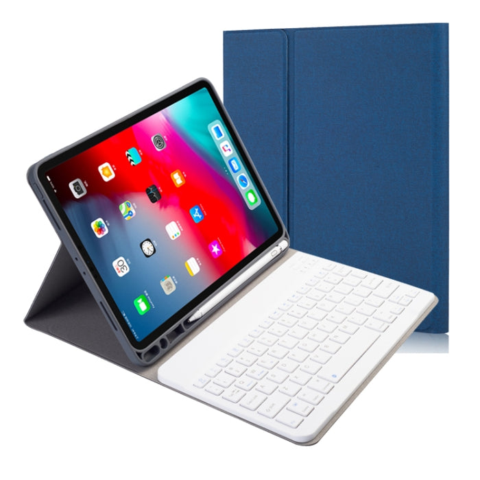 Funda de cuero con tapa Horizontal para teclado Bluetooth magnético desmontable con textura de tela para iPad Pro 11 2020/2018 con soporte y ranura para bolígrafo