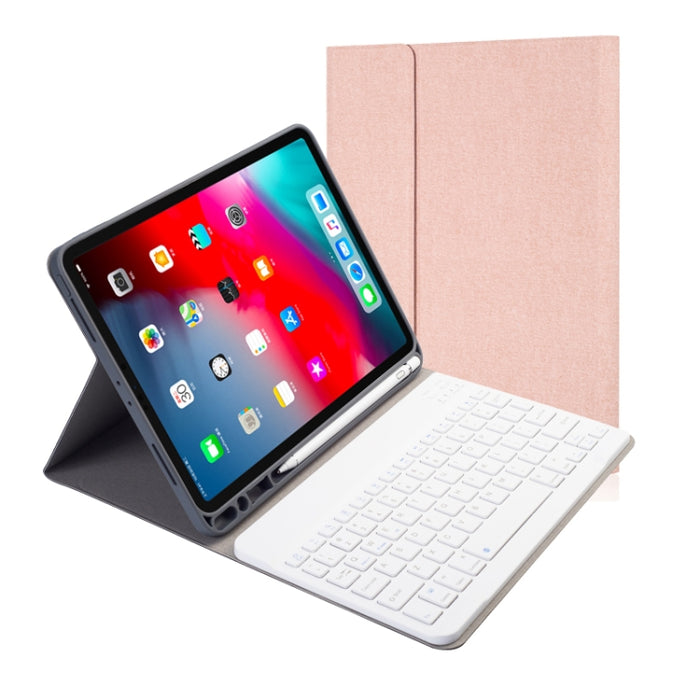 Funda de cuero con tapa Horizontal para teclado Bluetooth magnético desmontable con textura de tela para iPad Pro 11 2020/2018 con soporte y ranura para bolígrafo
