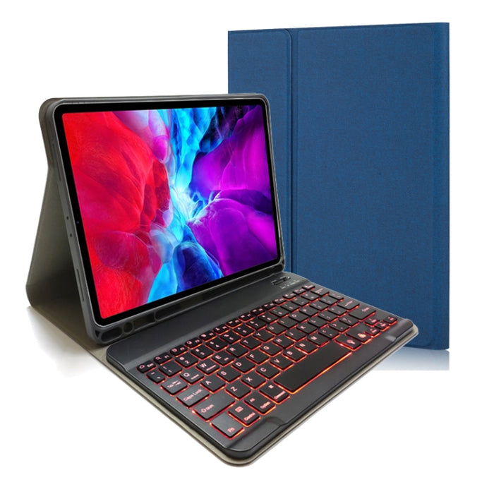 Funda de cuero con tapa Horizontal para teclado Bluetooth magnético desmontable con textura de tela para iPad Pro 11 2020/2018 con soporte y ranura para bolígrafo