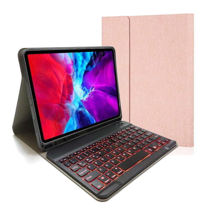 Funda de cuero con tapa Horizontal para teclado Bluetooth magnético desmontable con textura de tela para iPad Pro 11 2020/2018 con soporte y ranura para bolígrafo