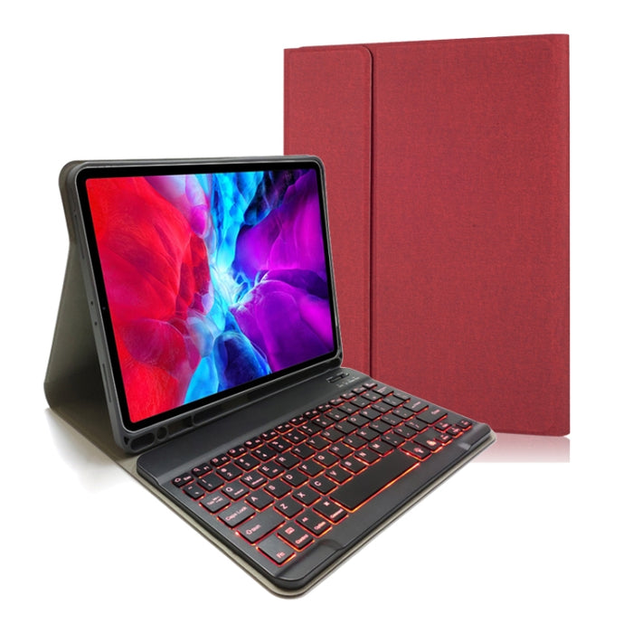 Funda de cuero con tapa Horizontal para teclado Bluetooth magnético desmontable con textura de tela para iPad Pro 11 2020/2018 con soporte y ranura para bolígrafo