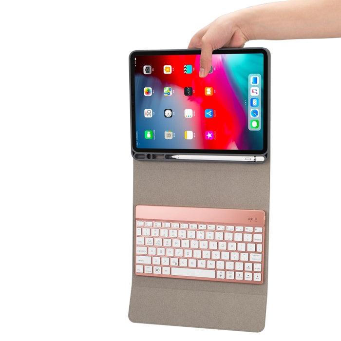 RK11A Backlight TPU Multi Color Light Bluetooth Keyboard Funda de cuero con tapa horizontal para iPad Pro 11 2020/2018 con soporte y ranura para bolígrafo