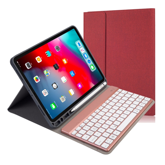 RK11A Backlight TPU Multi Color Light Bluetooth Keyboard Funda de cuero con tapa horizontal para iPad Pro 11 2020/2018 con soporte y ranura para bolígrafo