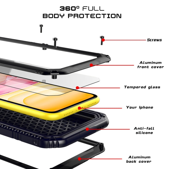 Funda protectora de silicona + metal a prueba de polvo a prueba de golpes