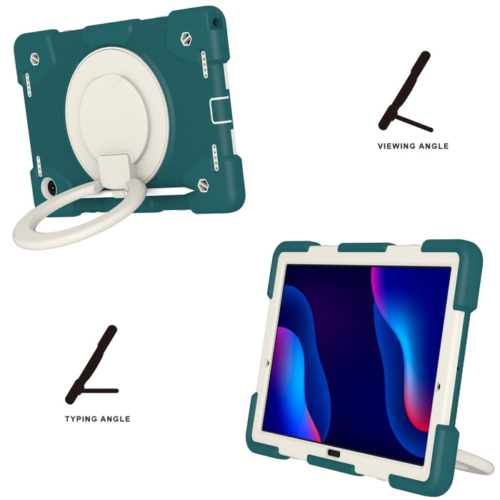 Estuche para tableta de protección de cuerpo completo de silicona + PC con soporte y correa