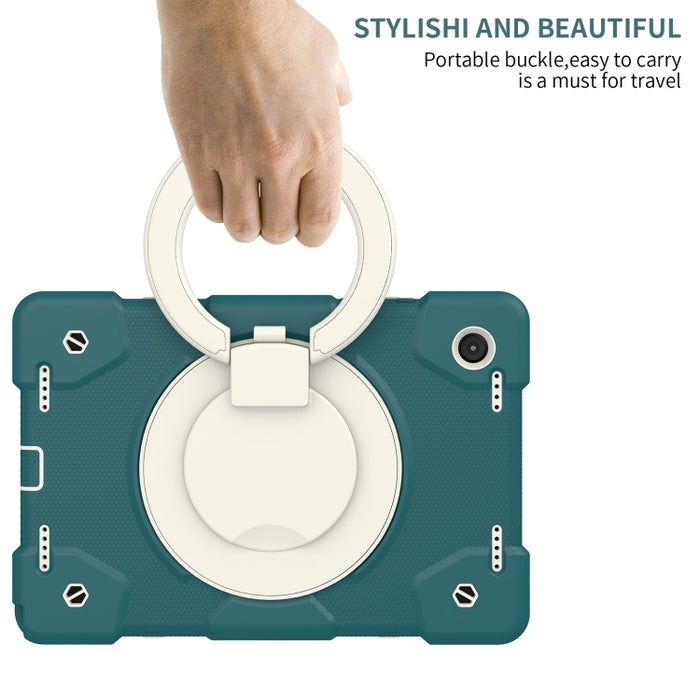 Estuche para tableta de protección de cuerpo completo de silicona + PC con soporte y correa