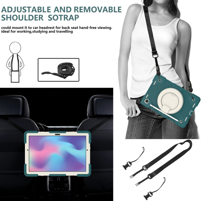 Estuche para tableta de protección de cuerpo completo de silicona + PC con soporte y correa