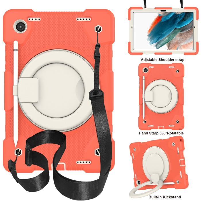 Estuche para tableta de protección de cuerpo completo de silicona + PC con soporte y correa