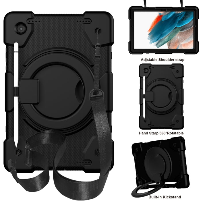 Estuche para tableta de protección de cuerpo completo de silicona + PC con soporte y correa