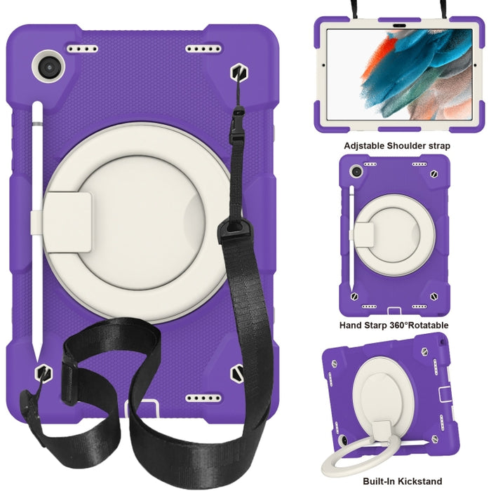Estuche para tableta de protección de cuerpo completo de silicona + PC con soporte y correa