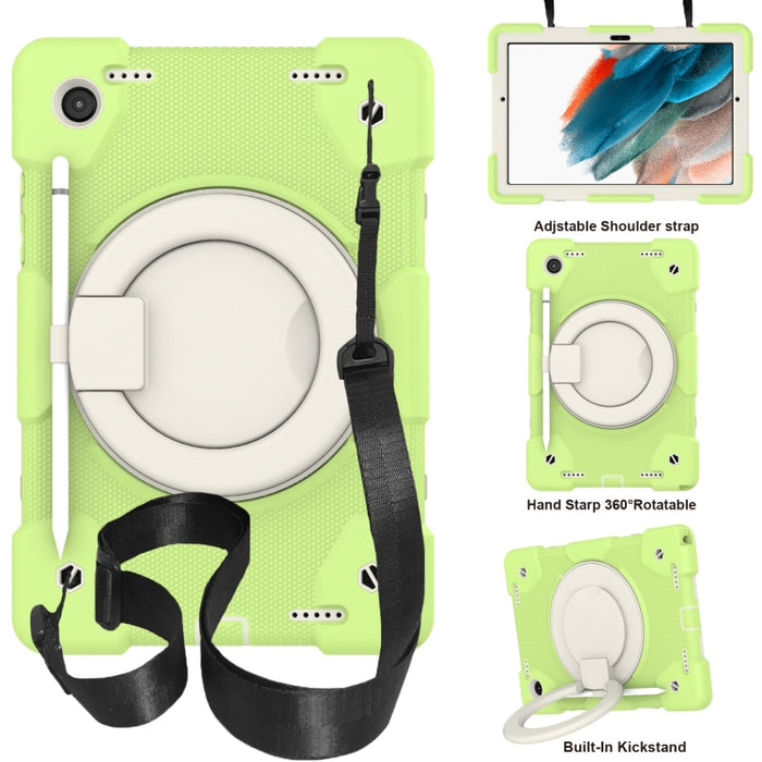 Estuche para tableta de protección de cuerpo completo de silicona + PC con soporte y correa