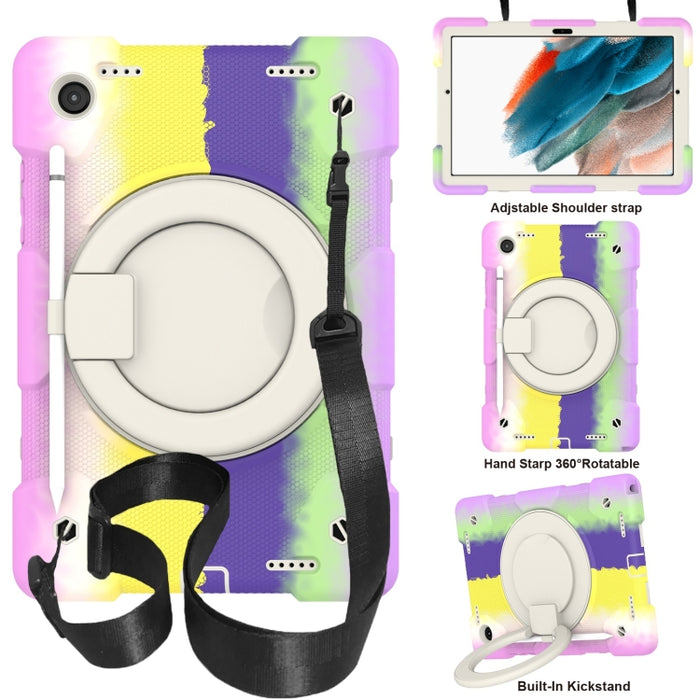 Estuche para tableta de protección de cuerpo completo de silicona + PC con soporte y correa
