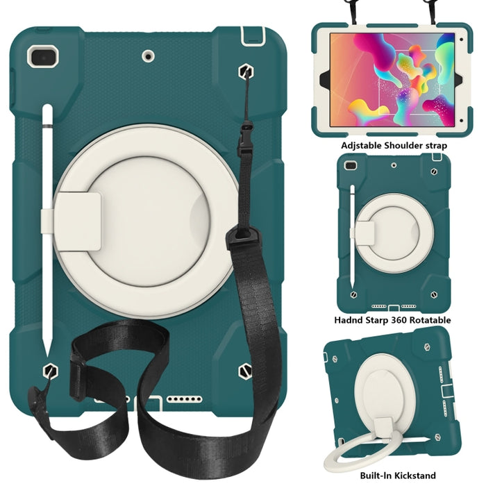 Estuche para tableta de protección de cuerpo completo de silicona + PC con soporte y correa
