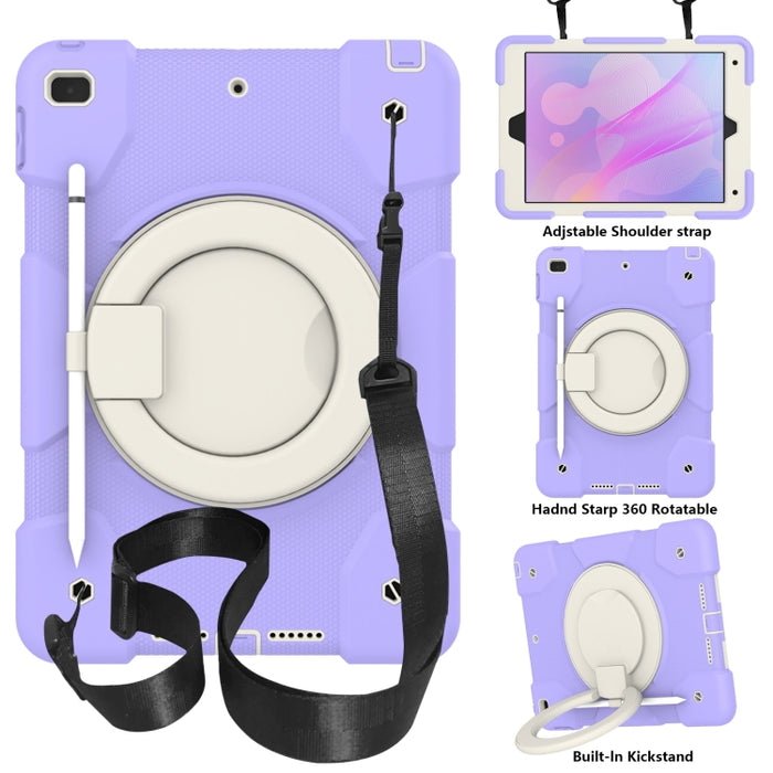 Estuche para tableta de protección de cuerpo completo de silicona + PC con soporte y correa