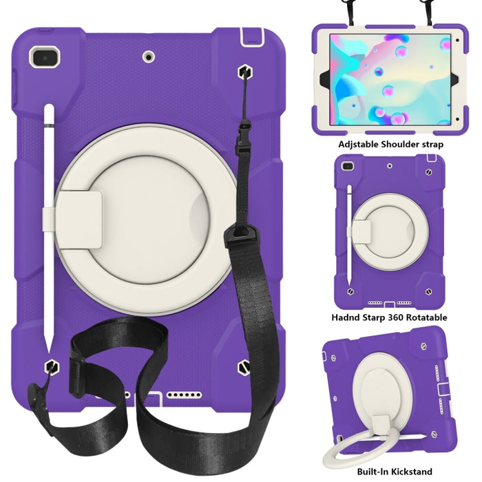 Estuche para tableta de protección de cuerpo completo de silicona + PC con soporte y correa