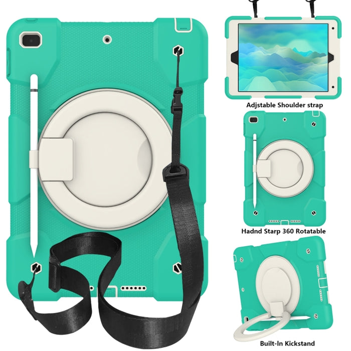 Estuche para tableta de protección de cuerpo completo de silicona + PC con soporte y correa